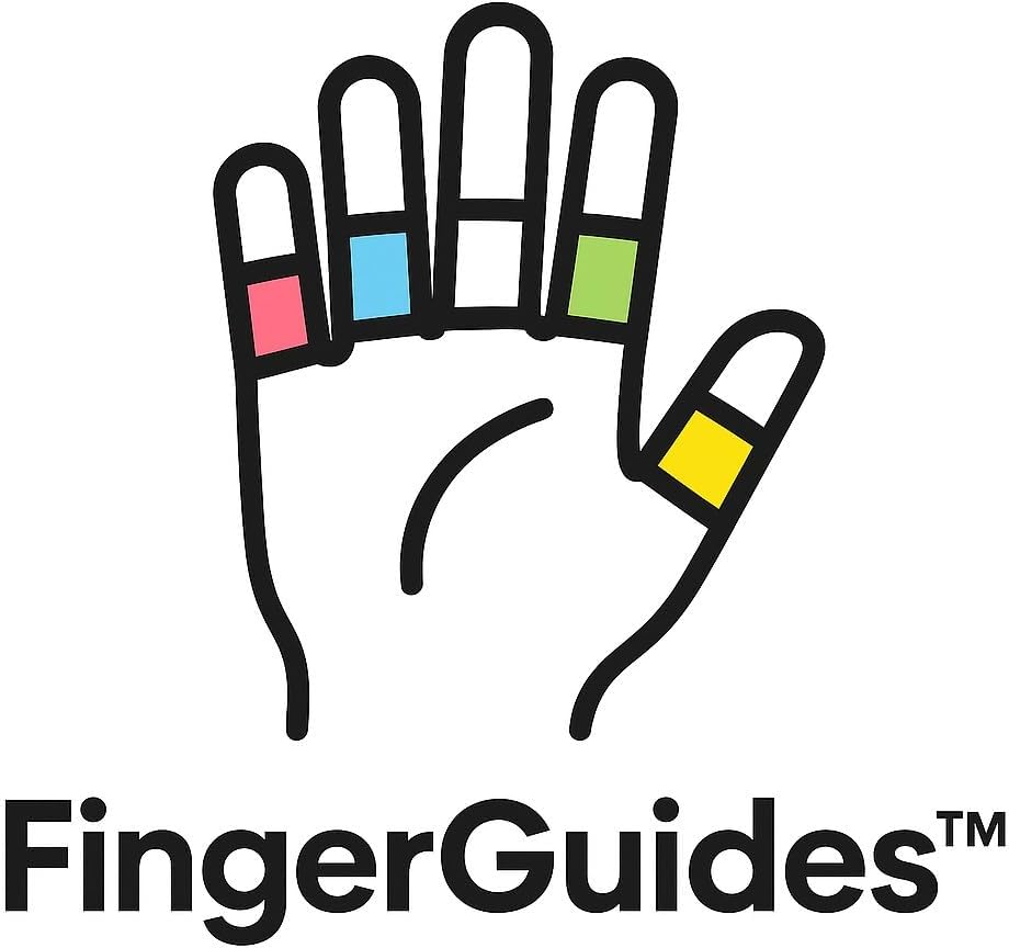 FingerGuides™ Color-Coded Typing Aid Kit — Visual Learning System for Keyboard Accuracy & Finger Placement (M/L)