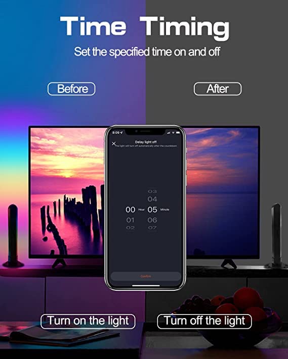 Image of KHIZAR Smart LED Light Bars, Gaming Lights with Music Sync, RGB Light Bar with 15 Scene Modes, Bluetooth Ambient Lighting for Entertainment, PC, TV Backlights, Party