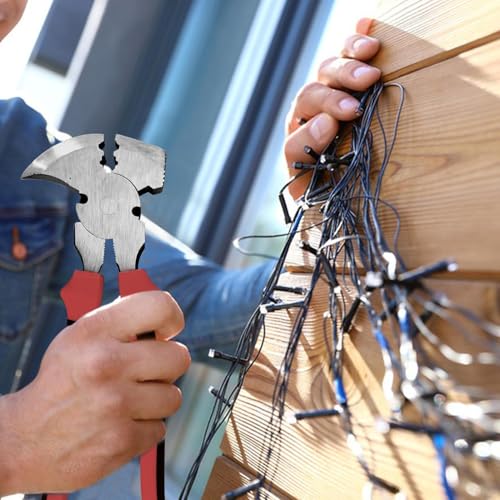 Extractor de grapas para construcción y alicates para cercas para reparar alambres dañados 4