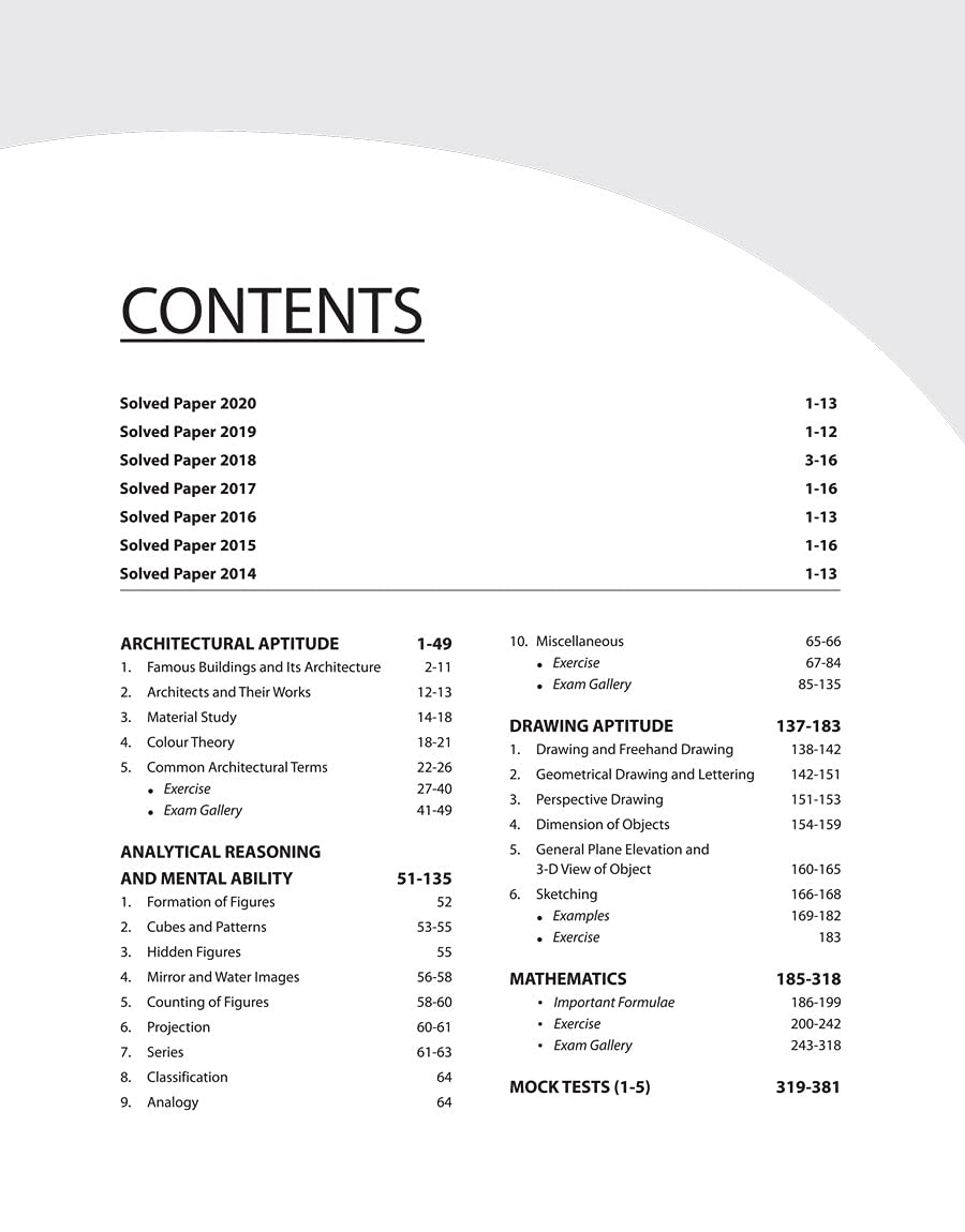 Study Guide for B.Arch 2021 (Old Edition) 1