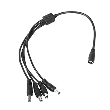 arythe for CCTV Camera 4 Channel Cable Splitter DC 1 Female to 4 Male 5.5x2.1mm