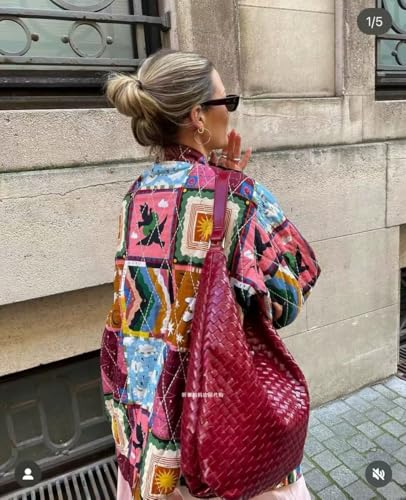 Women Quilted Vintage Jackets Puffer Aesthetics Coats Coquette Colorblock Cardigan Stand Collar Colorful Outerwear4