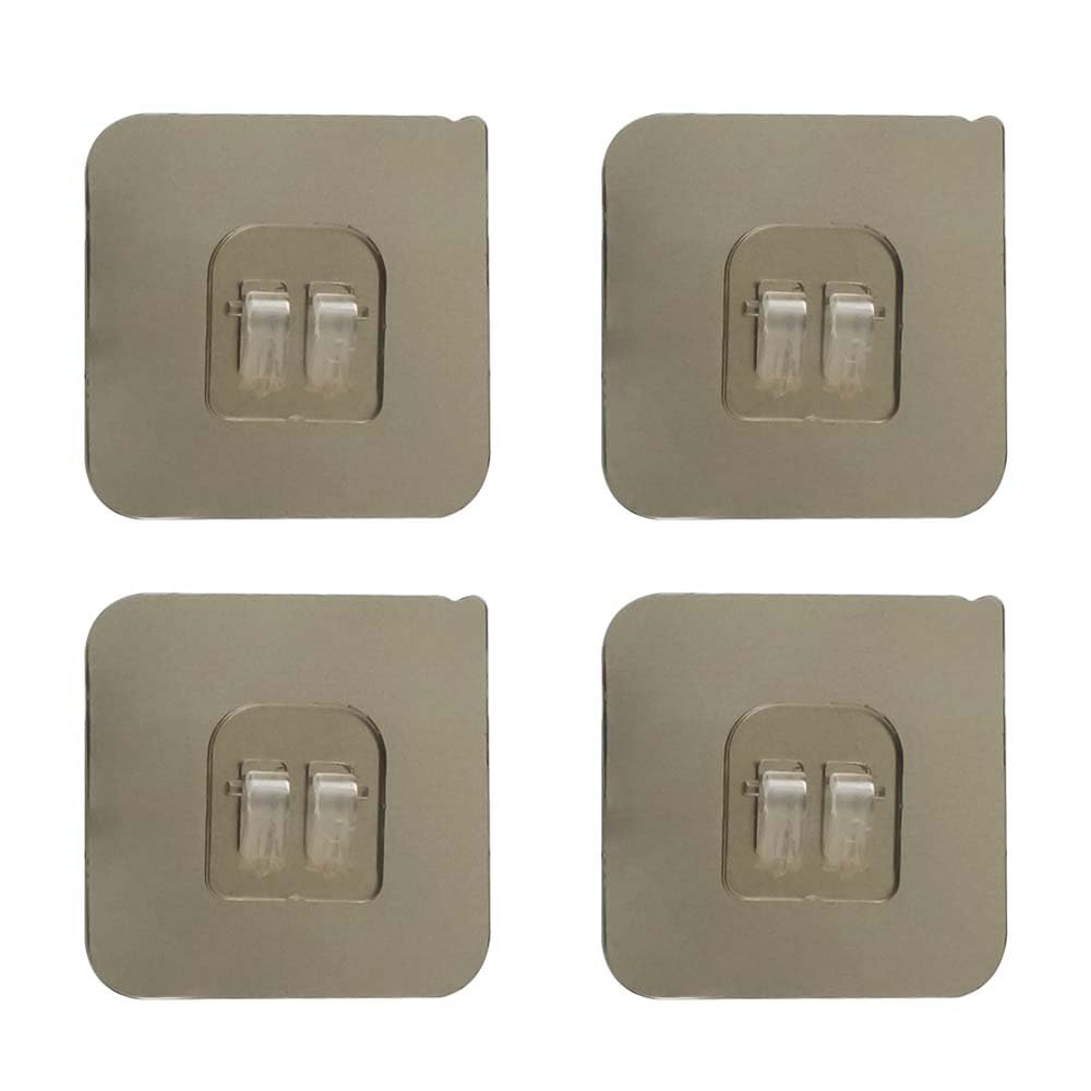 HYDERON Magic Adhesive Sticker for Bathroom Self Corner Shelves Pack of 4 Pcs (Size- 6x6 cm)