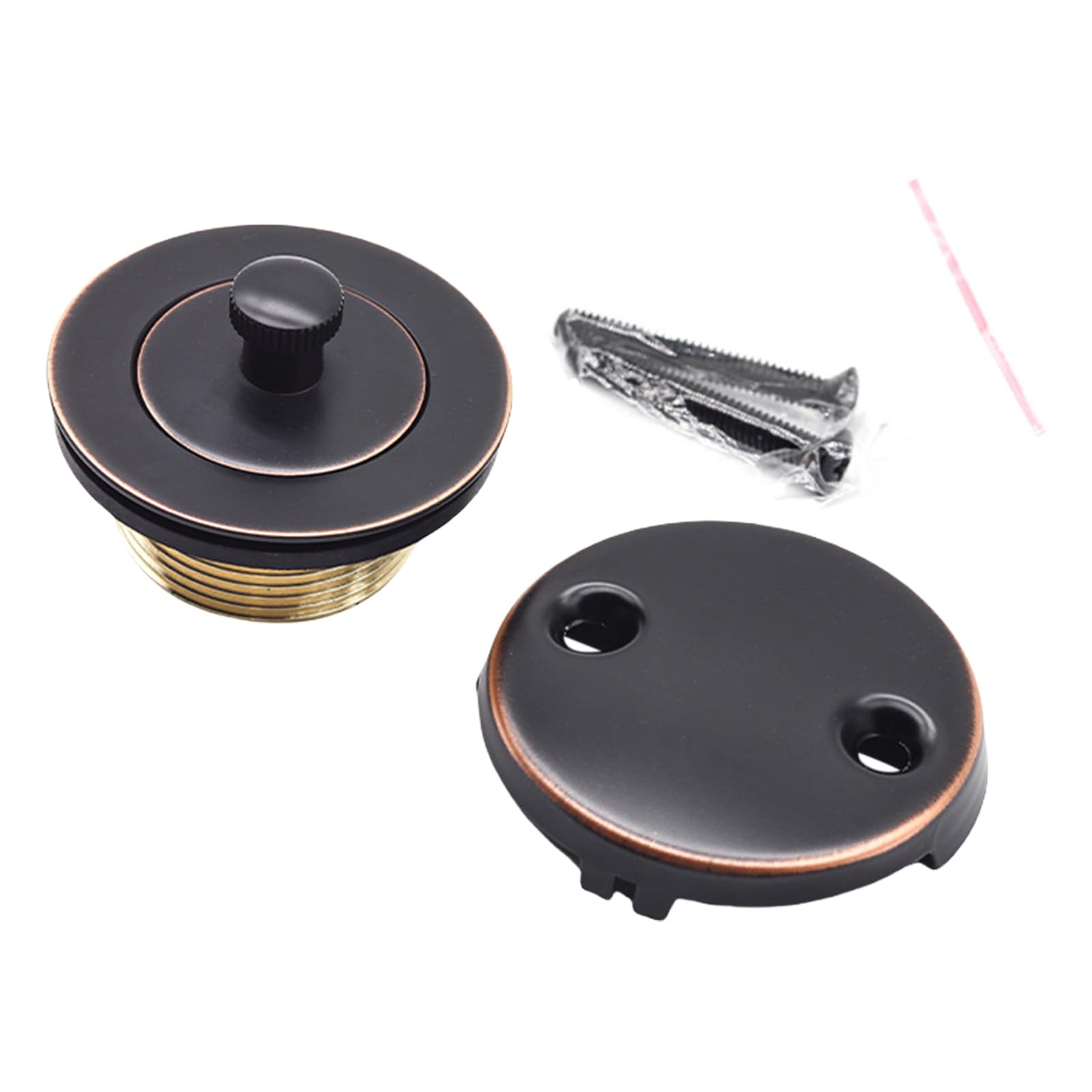 Bathtub Drain Trim Set Tub Stopper Conversion Kits Bathroom Replacement and 2-Hole Overflows Faceplate Stopper