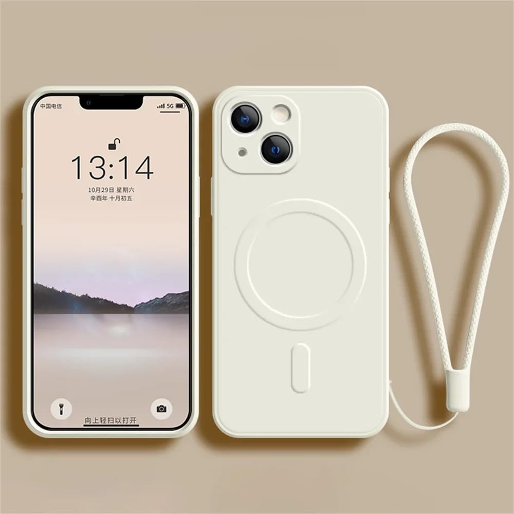 Coque aimantée iPhone 14 Pro Max blanche anti-choc silicone - 8