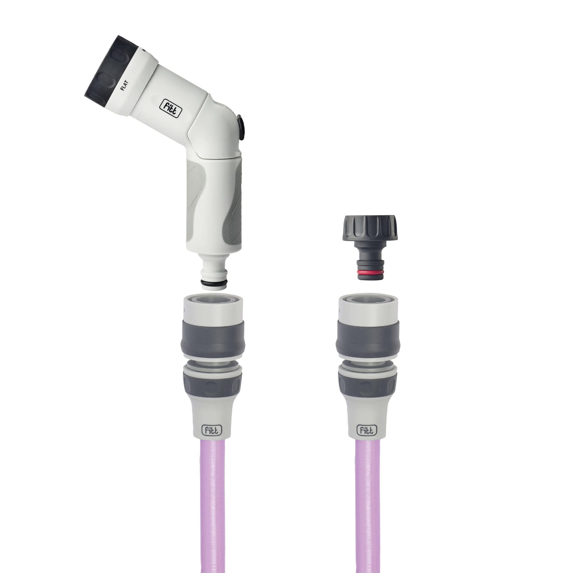 FITT IKON 25 m, Tubo Acqua da Giardino per Irrigazione, Estensibile, Compatto, Leggero e Pronto all'uso, con Pistola Multigetto, Lavanda