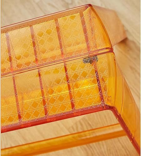 Acrylic Folding Step Ladder - Foldable Stool for Indoor/Outdoor Use - Space Saving Transparent Chair for Kitchen and Library