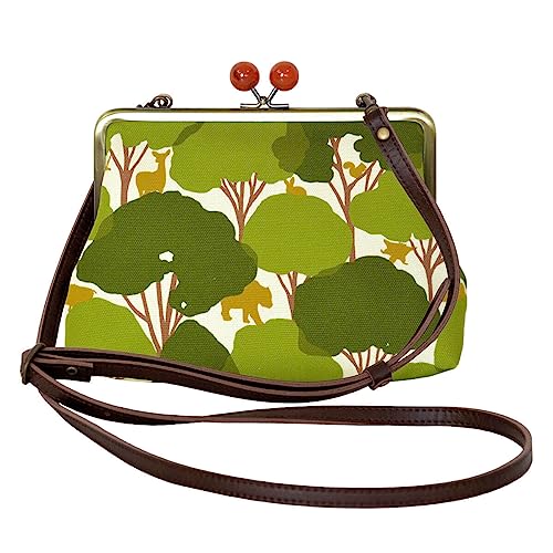 inokichi 6-Inch Gamaguchi Pochette, Japanese Pattern, Japanese Modern, Purse Pochette Cowhide Shoulder Bag, Kyoto Made in Japan, Hide and Seek, Kakurenbo - midori, Green