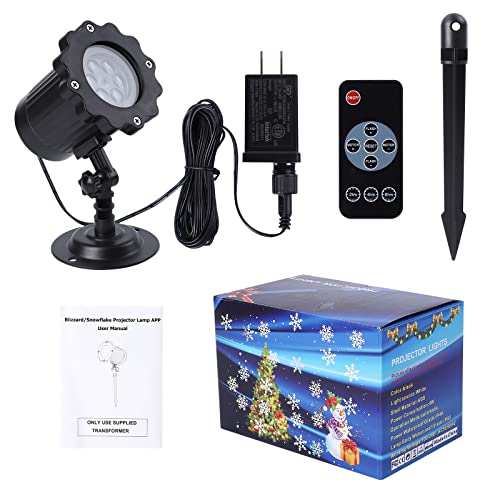 Christmas Snowflake Projector Lights, Christmas Led Landscape Projector Lights Outdoor Waterproof, Snowfall Lights With Timing Function, 3 Installation Methods, Holiday Projector For Christmas Decor #TOP7