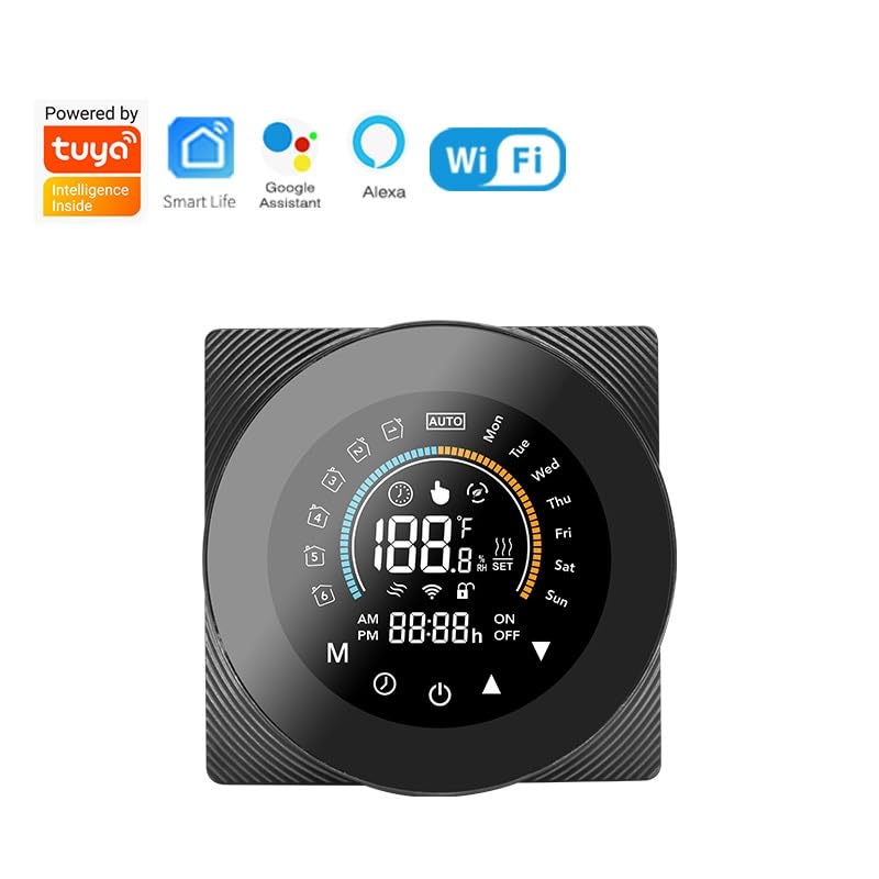 Inteligentny termostat WiFi, programowalny, sterowanie głosowe, inteligentny wyświetlacz cyfrowy, oszczędność energii, współpracuje z Alexą, do domowego ogrzewania wody, bojlera gazowego.