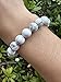 White Howlite Gemstone Round Bead Adjustable Bracelet 10mm, Genuine Crystal Bead Bracelet, Gift for Men & Women (White Howlite)