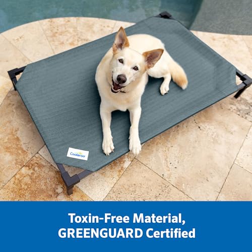 Coolaroo Pro Elevated Dog Bed with HeatShield Fabric – Advanced Cooling Raised Cot for Medium & Large Breeds, Easy-Clean, Low-to-Ground Access, Bonus Bolster Pillow – Great Sandy Beige by Coolaroo - Image 7