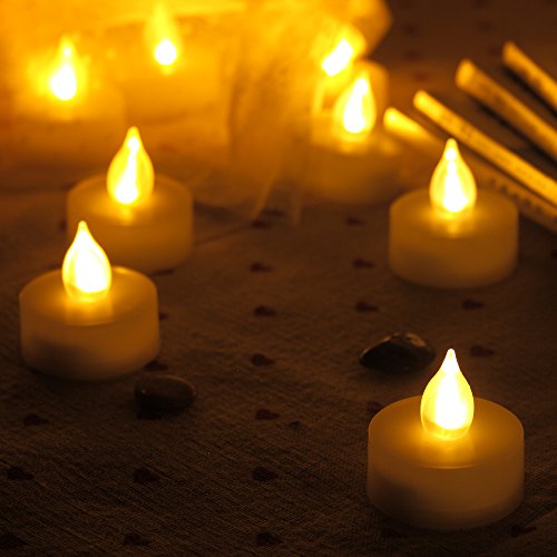 Image of iZAN 6-Pack Flameless LED Battery Operated Tealight Candles with Remote and Timer Flickering Electric Tea Lights for Christmas Home Party Wedding Decorations 1.5 inchx1.6 inch Batteries Included