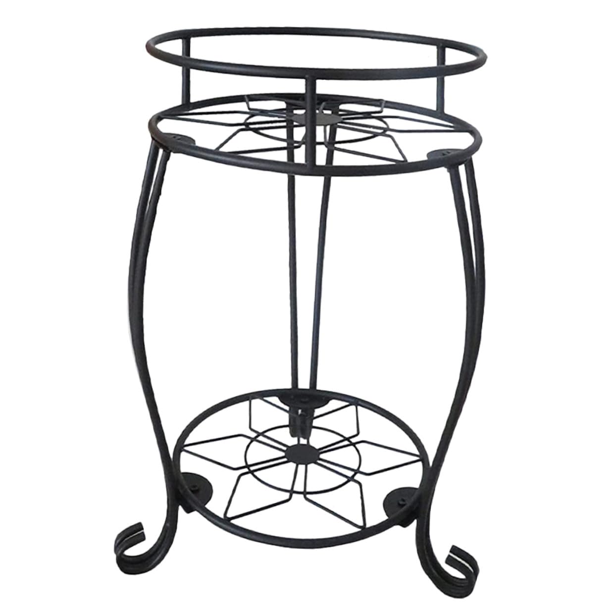 Supporto per Fioriera in Ferro Battuto 2 Livelli Portavasi da Terra Robusto e Smontabile per Piante da Interno ed Esterno, Scaffale Rustico per Veranda, Patio, Balcone e Giardino