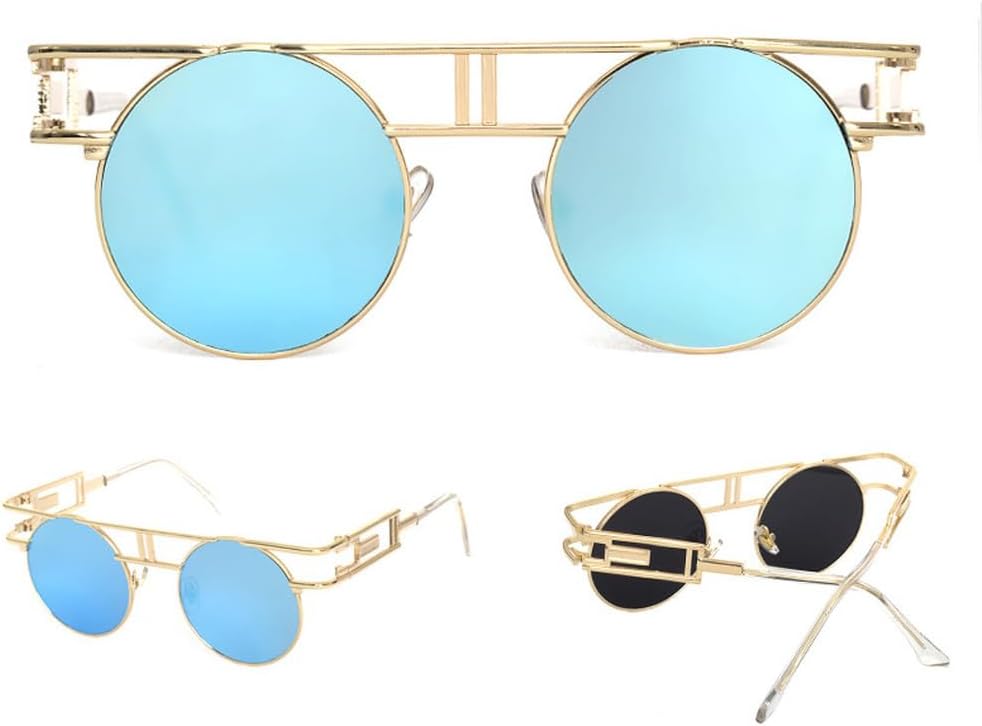 Alloy Round Sunglasses Women Men Trend Big Frames Mirror Sun Glasses Female Steampunk Eyeglasses UV400