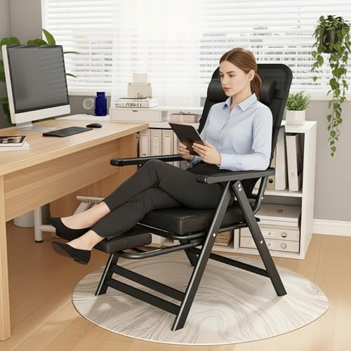 Image of ginoya brothers Zero Gravity Ergonomic Reclining Lounge Chair with Adjustable Backrest, Neck Pillow & Extendable Footrest, Breathable Mesh, Folding Metal Frame for Home, Office & Relaxation