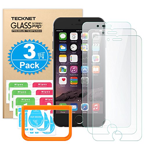 iPhone 6S Screen Protector, TeckNet [3 Pack] [3D Touch Compatible] HD Ultra-Clear Anti-Fingerprint Scratch Proof Tempered Glass Screen Film Protector Guard Cover Shield for Apple iPhone 6 6s
