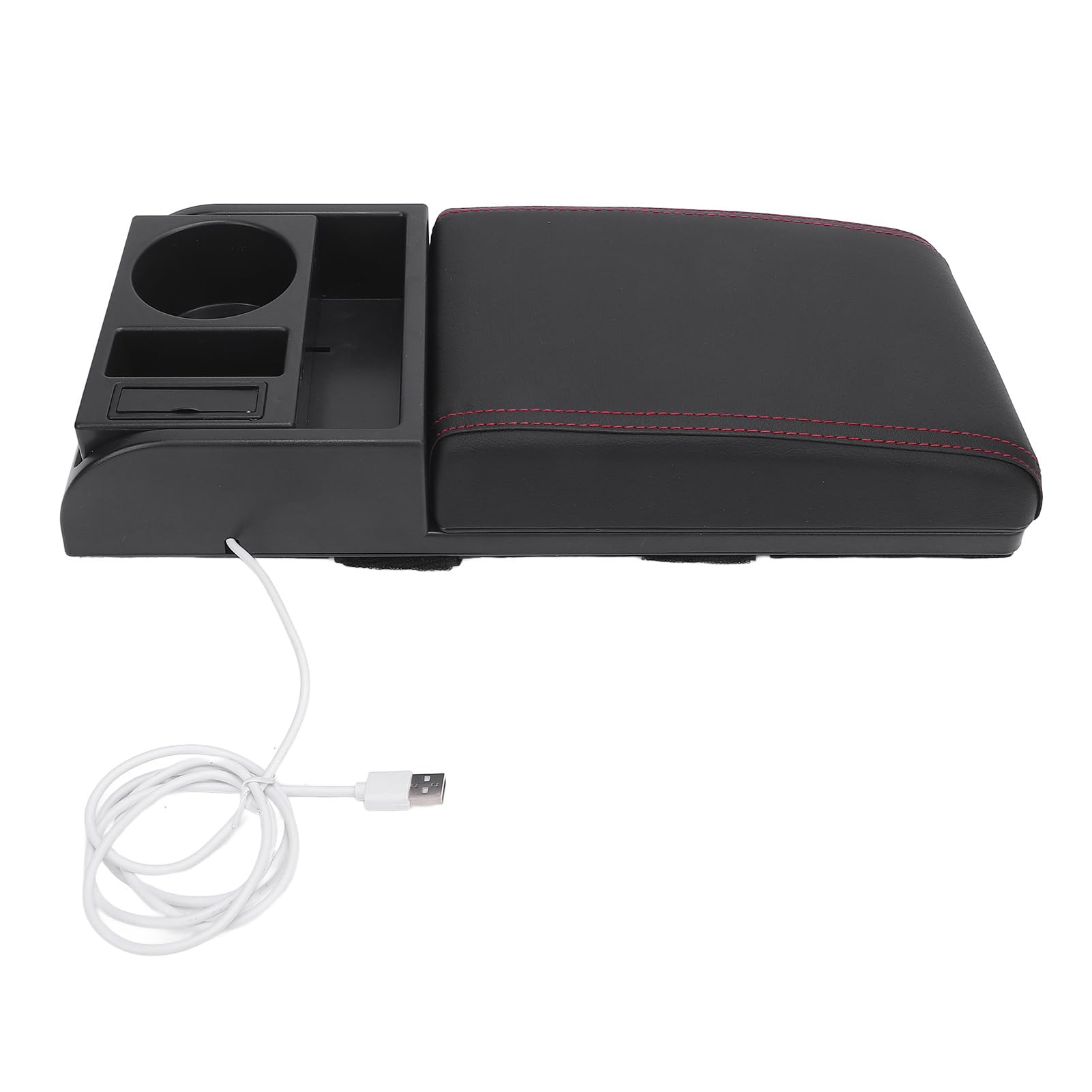 Funda para Consola Central, Funda de Protección Integral para Coche, Cojín para Reposabrazos de Coche Fácil de Limpiar con Bolsa de Almacenamiento con Portavasos USB, Ideal para la Mayoría