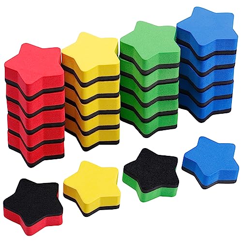 Image of 24Pcs Strong Magnetic Dry Erase Eraser, Classroom Must Haves, Star