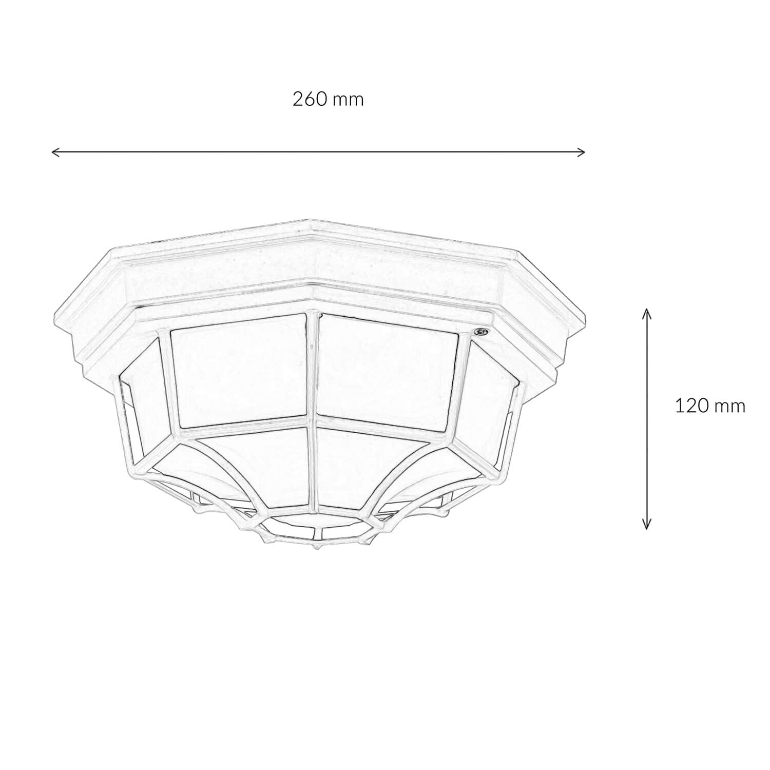 Plafonnier extérieur aluminium verre blanc IP44 27 cm E27 60 W MILANO
