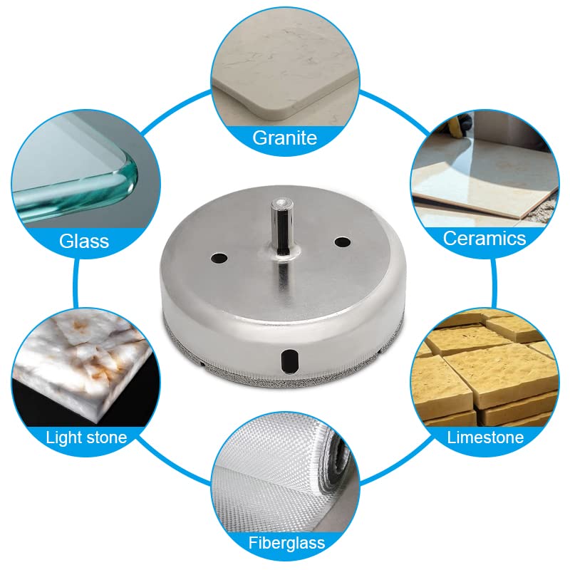 Miniatura 6 de Jamiikury Brocas de sierra de diamante de 4-14 pulgadas  4.331in, sierra de agujero de vidrio, sierra de agujero de azulejos, adecuada para
