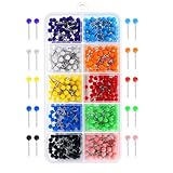 Karte Nagel Pinnadeln 500 Stück Rundkopf Stecknadeln Pinnadeln Bunt Stecknadeln mit Kopf Map Push Pins Buntkopf Pushpins Heftzwecken Pinnwandnadeln Kartenstifte für Pinnwand Korkplatte Landkarte