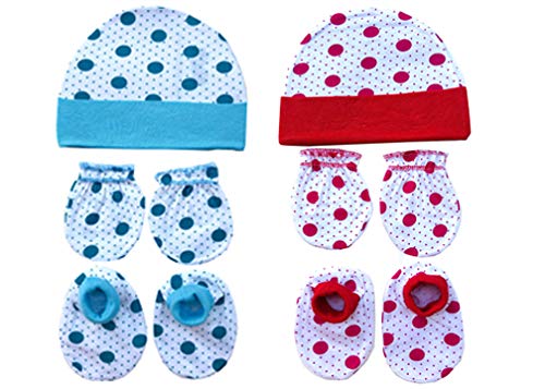 New Born Baby Boy | Baby Girl Hand gloves Socks Cap Combo Set 0-6 months