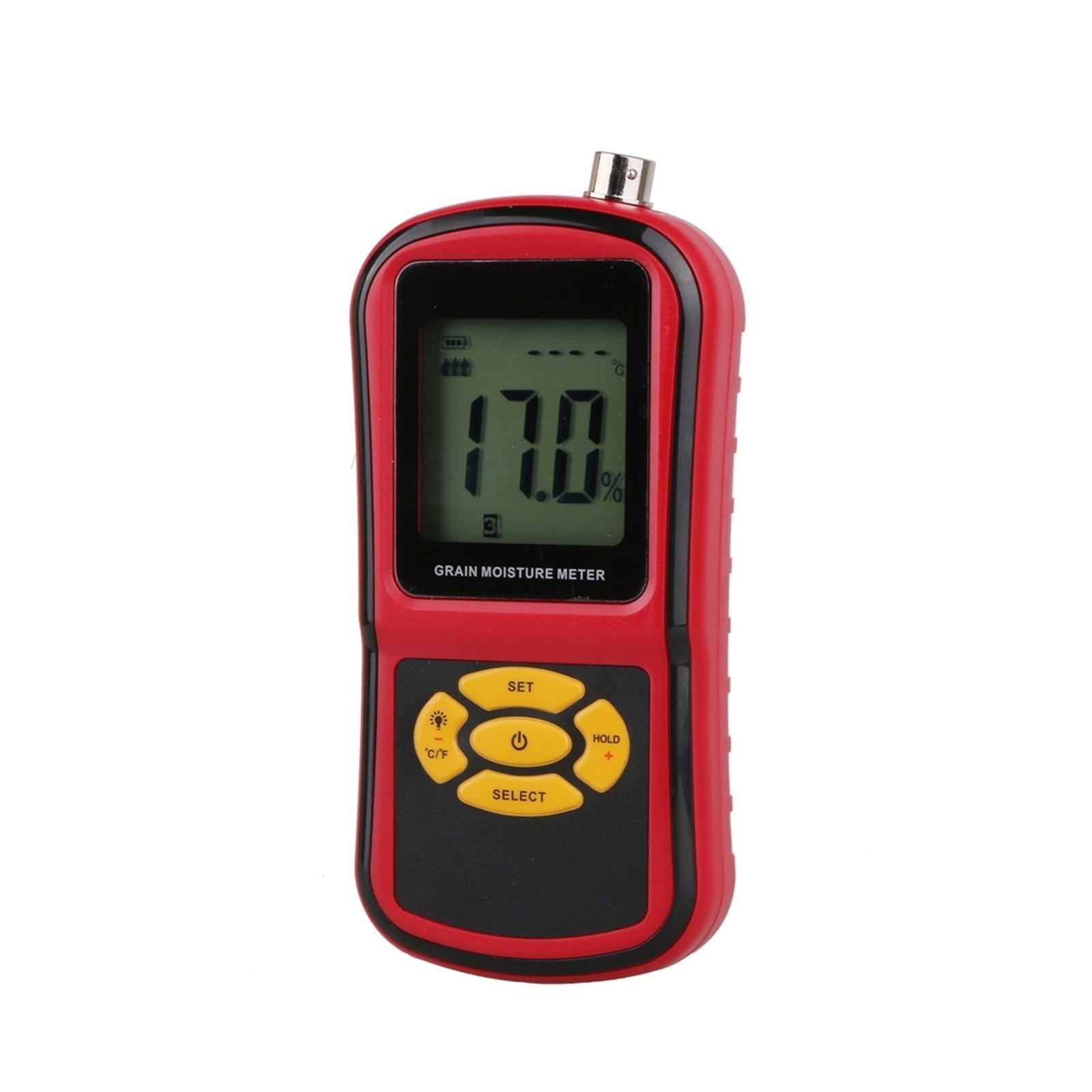 Feuchtigkeitsmesser, LCD-Getreidefeuchtigkeitsmessgerät GM640 mit Messsondentester for Mais, Weizen, Reis, Bohnen, , Hygrometer, Feuchtigkeitsmessgerät für Garten, Bauernhof