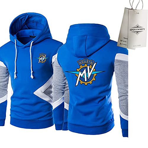 SPONYBORTY Sweater Hoodie Color Block Mv-Agusta Printing Men & Woman Classic Casual Pullover Sudadera Y/SkyBule/M Cover