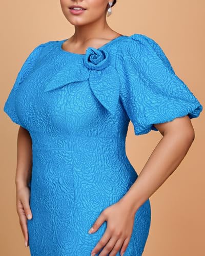Image of ONTINVA Jacquard Floral Dress for Women's Irregular Neck with Flower Petal Midi Dresses for Cocktail Wedding Party