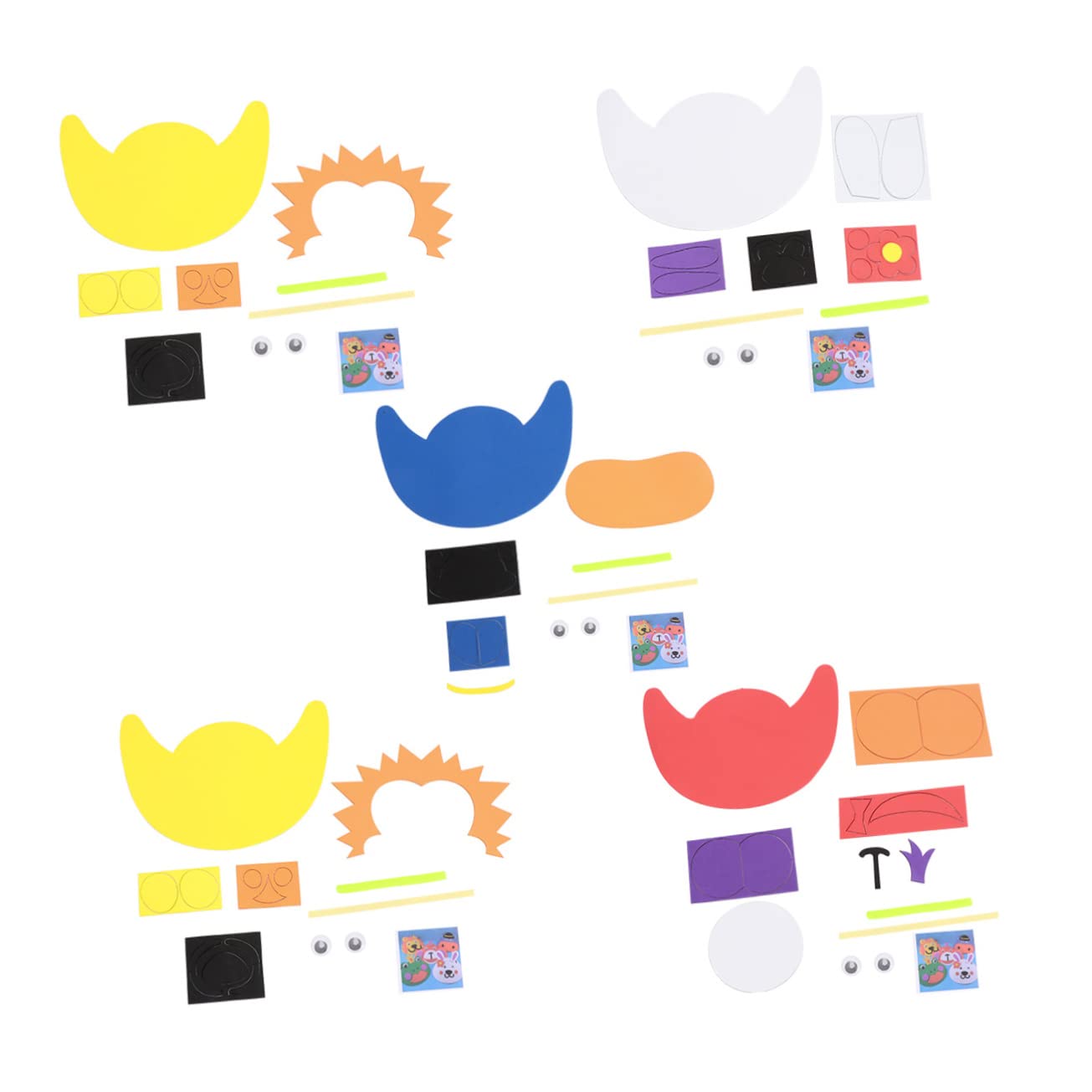 JOINPAYA Cartoon Animal Eva Hat DIY Kit Soft Patch Crafts for Children Boys and Girls' Headwear Set Random Style