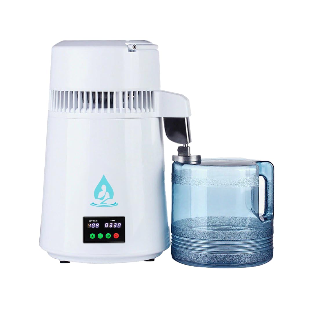 Ultimate - Destilador de agua - Destilador - Blanco - Acero inoxidable - Destilación de agua - con jarra de vidrio 4L
