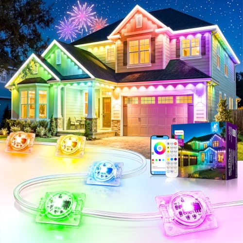 200FT Permanent Outdoor Lights for House, Christmas Halloween RGB+IC Lights - image 1