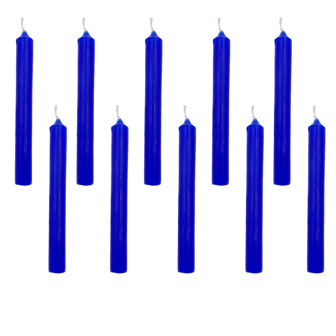 Floryn Decor Blue Candles for Spell | Ritual/Healing/Chime/Chakras | Unscented Wax Stick Candles Pack of 50 (Blue)-image-29