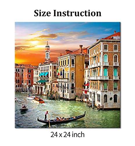 Wall Art Decor Poster Painting On Canvas Print Pictures Scenic Views Of Venice Canal Boat Italy Town Landscape Framed Picture For Home Decoration Living Room Artwork #TOP6