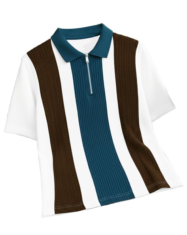 AUS K Men's Retro Cable‑Knit Quarter‑Zip Polo – Premium Textured Half‑Sleeve T‑Shirt Review & 81% Price Drop