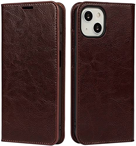 Étui en cuir iPhone 13 Mini marron antichoc pour éviter les bris d'écran et rayures