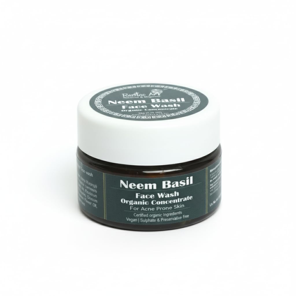 Organic Neem Basil Face Wash Concentrate for Deep Cleansing | Anti-Bacterial Anti-Fungal | 50gm