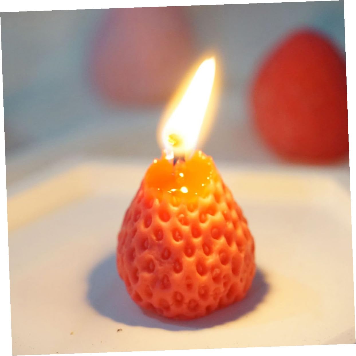Candele Profumate per Atmosfera Calda Set 9 alla Fragola in Paraffina, Decorazioni Festa Rosse a Forma di Fragola e Arredamento Adorabile per Party e Compleanno