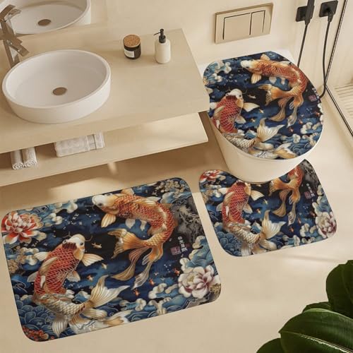 Tapis de bain antidérapant poisson lavable pour éviter les glissades