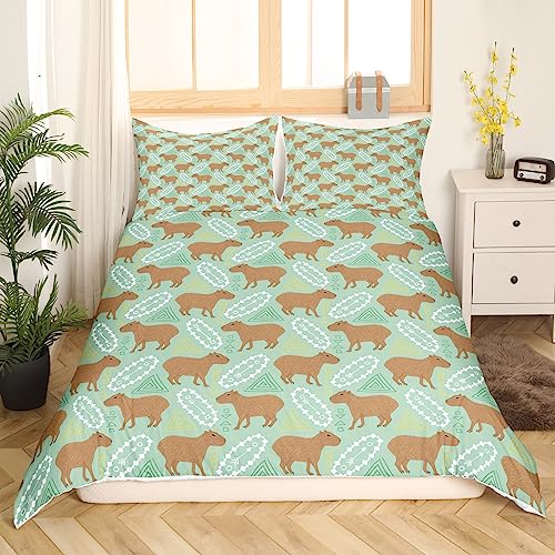 Homewish Capybara Duvet Cover Single, Tribal Geometric Bedding Set, Cartoon Abstract Triangle Arrows Comforter Cover
