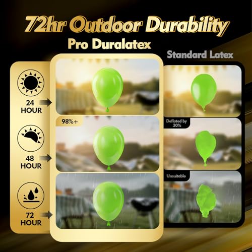 Image of Bezente Pro Duralatex Lime Green Extra-Thick Balloons 100 Pack 12 inch | Light Green Balloons for Long-Lasting Professional Party Decorations, Large Birthday Jungle Bridal Shower Halloween Party