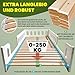 Rollrost 140x200 cm - 21 Leisten - extra starker Lattenrost aus Massivholz - belastbar bis 250 kg - Rolllattenrost für Einzelbett oder Doppelbetten