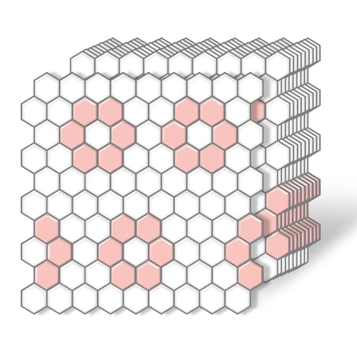 Peel and Stick Backsplash White Pink 12"×12" Boho Adhesive Wall