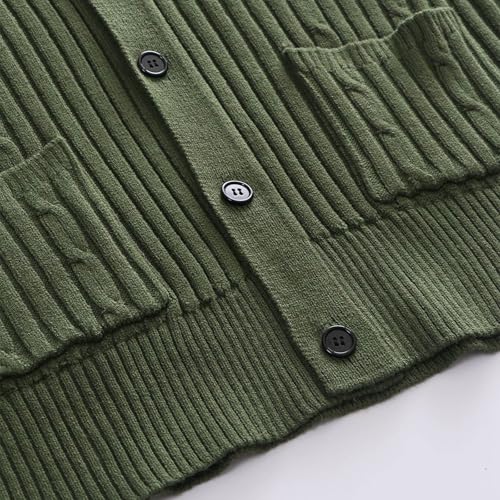 Men's Cardigan Sweater Cable Knit V Neck Button up Sweaters Ribbed Cardigan Sweater with Pockets 2025 Fashion Clothes4