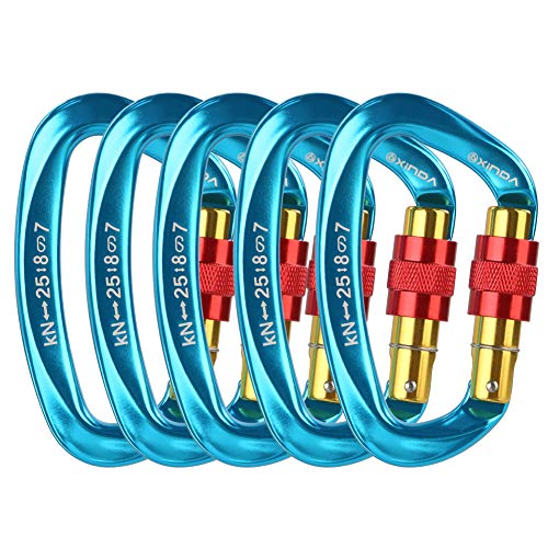 XINDA Screwgate Locking Carabiner Clip - Professional Rock Climbing Carabiner Screw Lock, Heavy