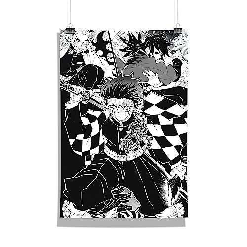 Image of MCSID RAZZ - Demon Slayer - Kamado Tanjiro - The tsuguko Design A4 Size Poster (With Frame) - Best Gift For Demon Slayer Fans /Best Artifacts To Your Home & Decor /For Anime Fandom