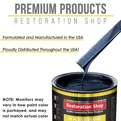 Restoration Shop - Dark Midnight Blue Pearl Acrylic Enamel Auto Paint - Quart Paint Color Only - Professional Single Stage High Gloss Automotive, Car, Truck, Equipment Coating, 2.8 Voc #TOP3