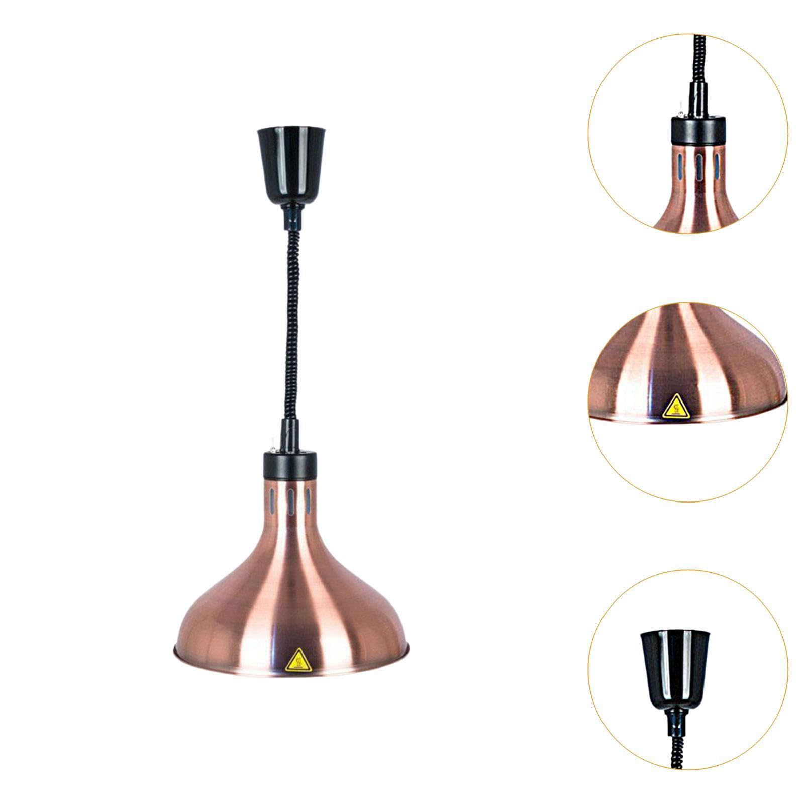 Lámpara Calentadora de Comida Ajustable con Bombilla 250W para Buffet Restaurante O Hogar Material de Hierro Resistente Adecuada para Cocina Hotel, Bronce, Individual