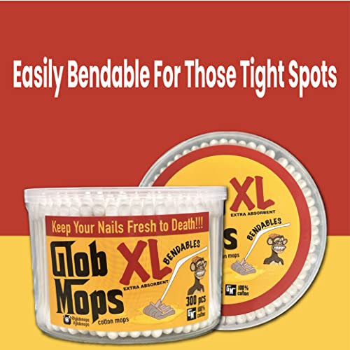 Glob Mops Biegbare XL-Wattestäbchen, 6er-Pack, extra saugfähig, umweltfreundlich, insgesamt 1800 Stück